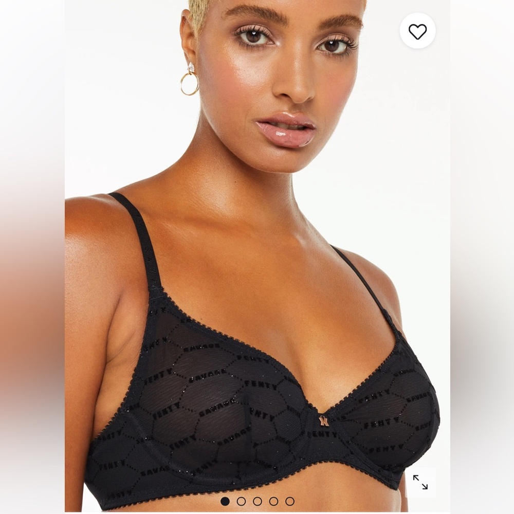 Shimmer Flocked Logo Unlined Bra 40DDD